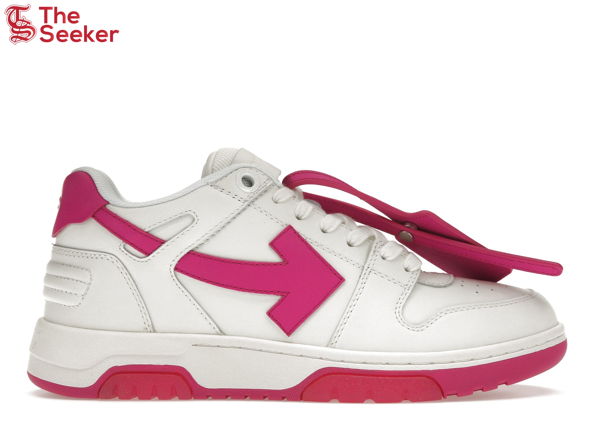 OFF-WHITE Out Of Office Calf Leather White Fuchsia (Women's)
