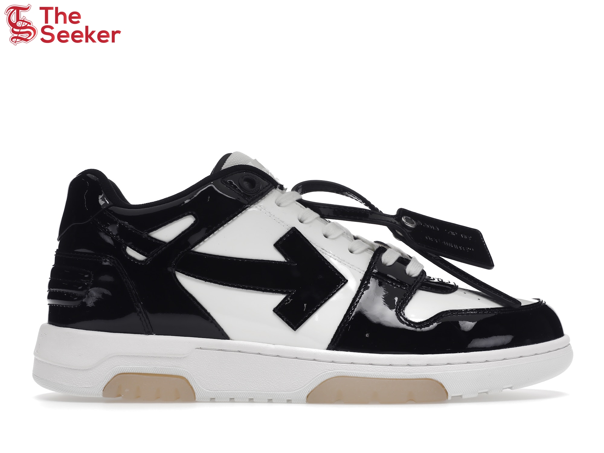 OFF-WHITE Out Of Office OOO Low Tops Patent Black White