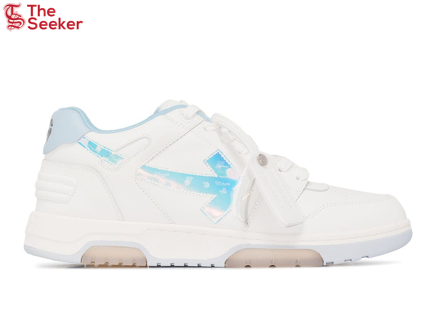 OFF-WHITE Out Of Office OOO Low Tops White Iridescent Blue