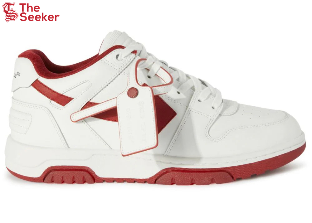 OFF-WHITE Out Of Office OOO Low Tops White Red White Tag