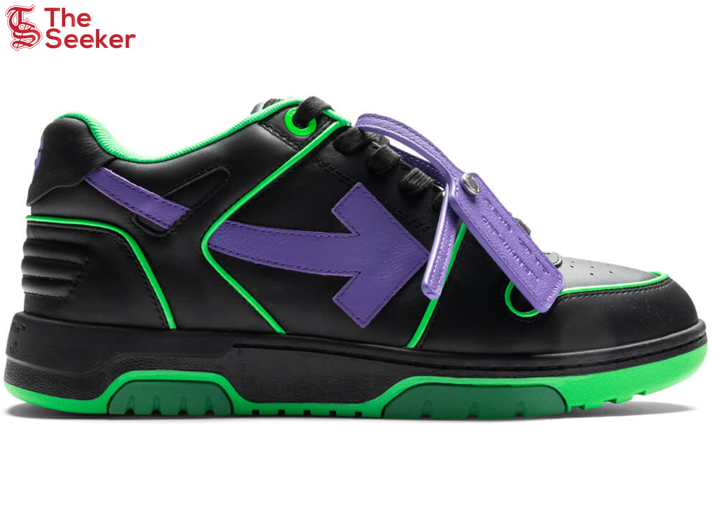 OFF-WHITE Out Of Office OOO Outlined Low Tops Black Green Purple