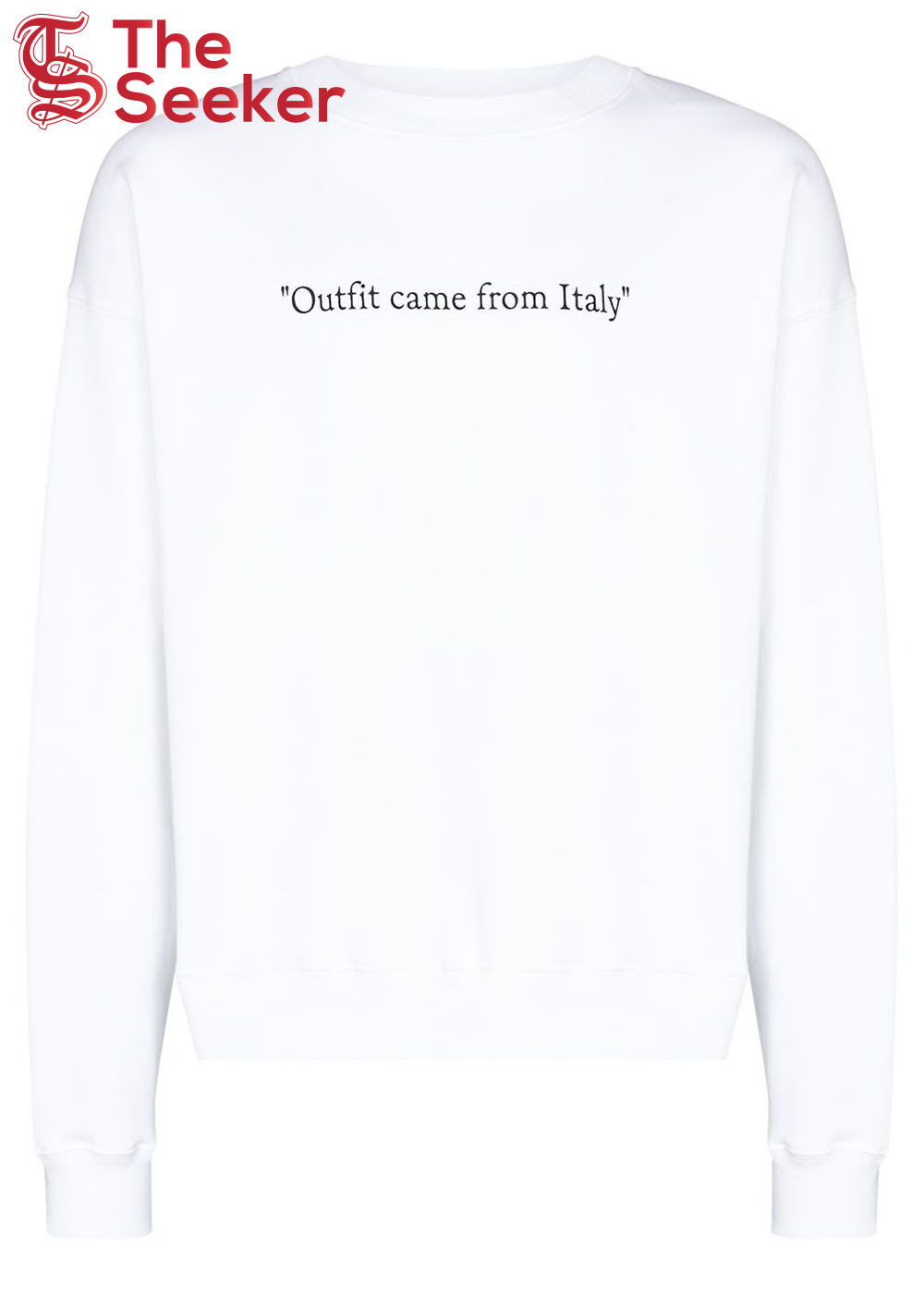 OFF-WHITE "Outfit Came From Italy" Print Crewneck White/Black
