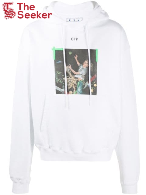 OFF-WHITE Oversize Fit Pascal Arrow Hoodie White/Green