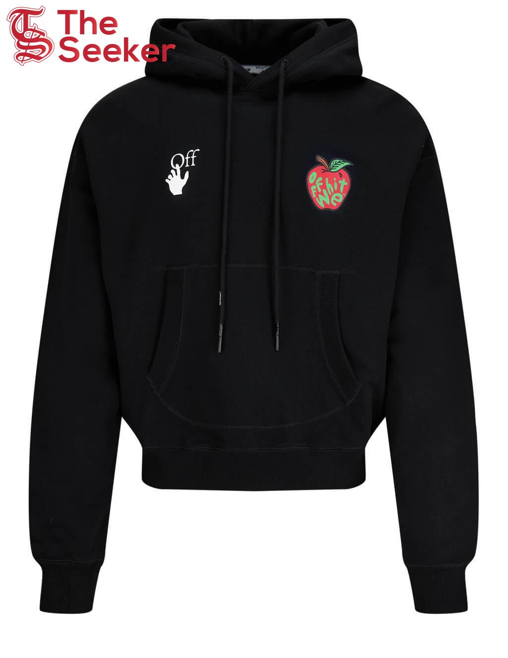 OFF-WHITE Oversized Apple Print Arrow Hoodie Black