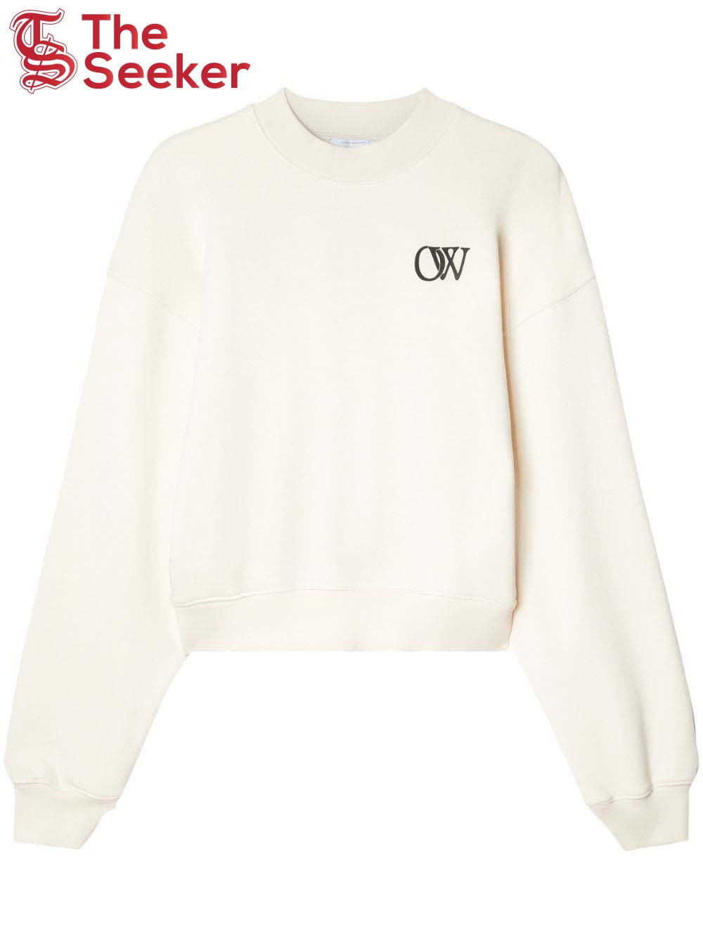 OFF-WHITE OW-Print Cotton Sweatshirt Cream White