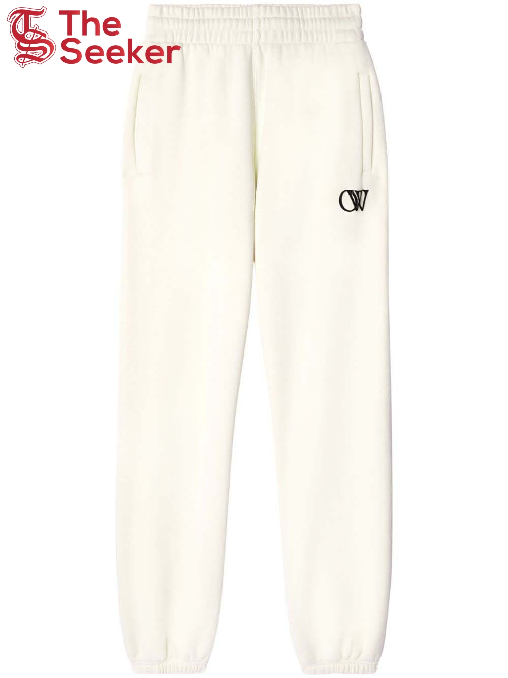 OFF-WHITE OW-Print Cotton Track Pants Cream White