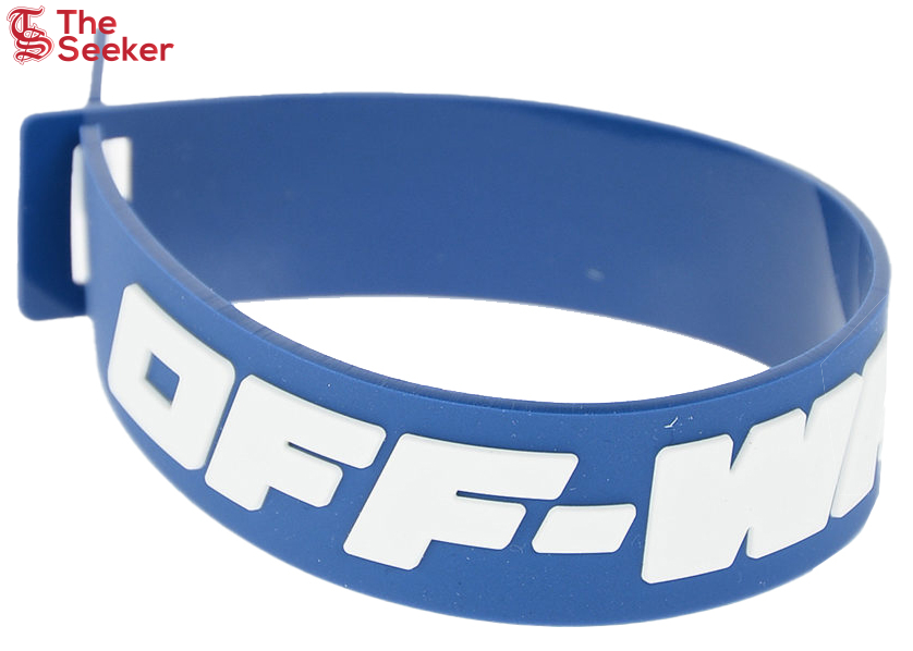 OFF-WHITE PVC 2.0 Embossed Logo Industrial Thin Bracelet Blue