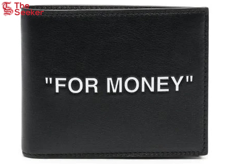 Off-White Quote "FOR MONEY" Bifold Wallet Black/White