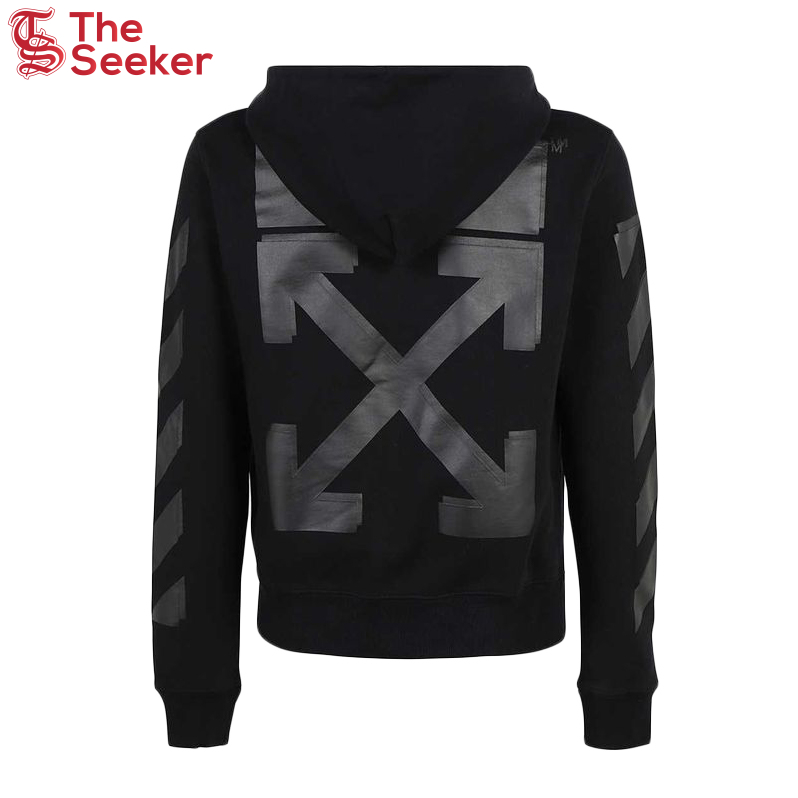 OFF-WHITE Rubber Arrow Slim Zip Hoodie Black