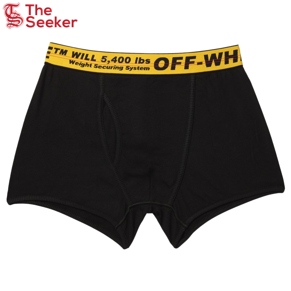 OFF-WHITE Single Pack Stretch Cotton Boxer Briefs Black/Yellow/Black