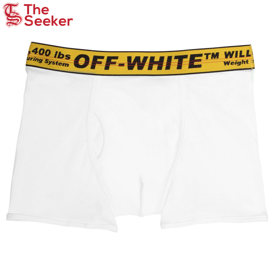 OFF-WHITE Single Pack Stretch Cotton Boxer Briefs White/Yellow/Black