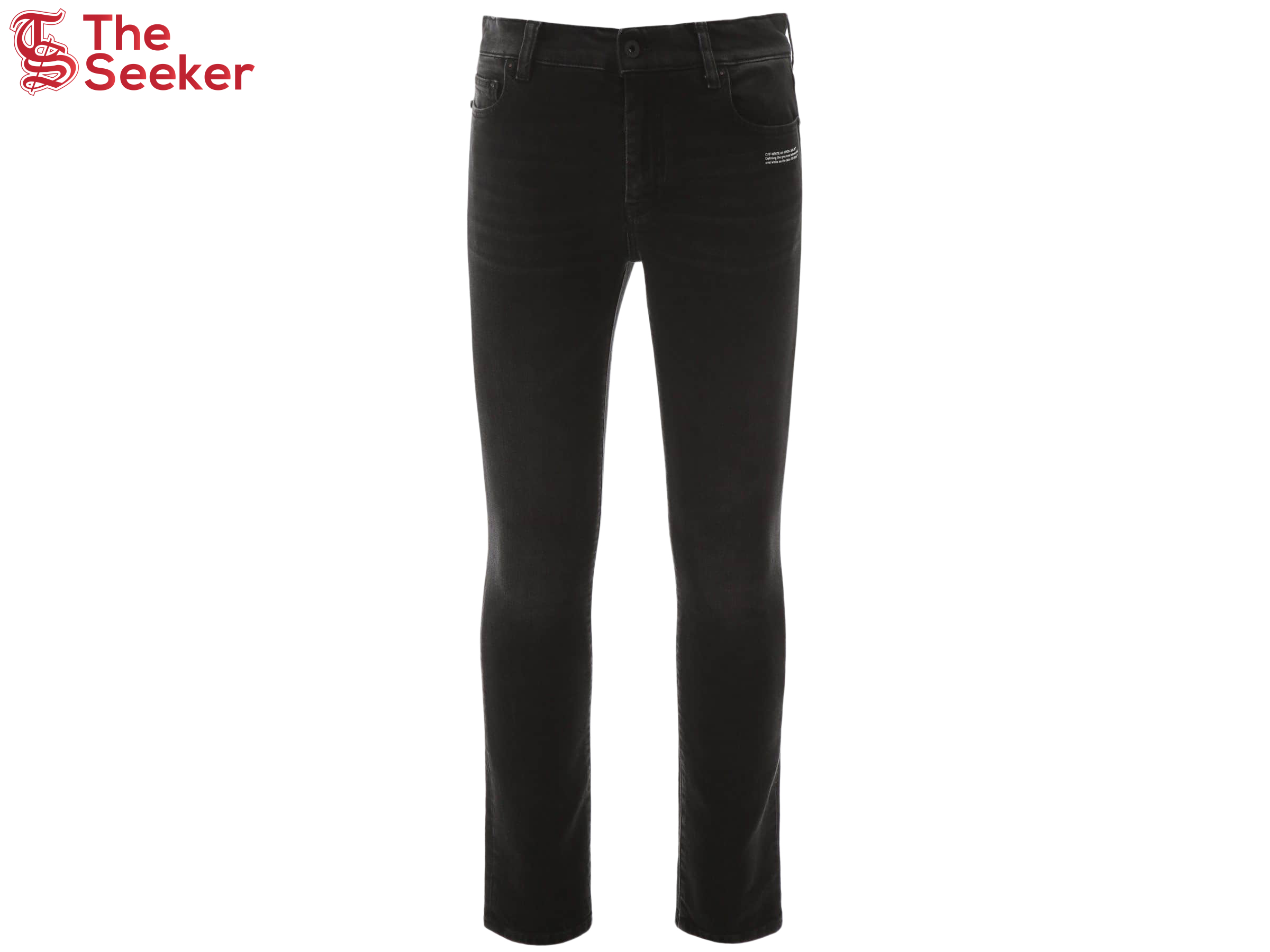 OFF-WHITE Skinny Fit Denim Jeans Black/White
