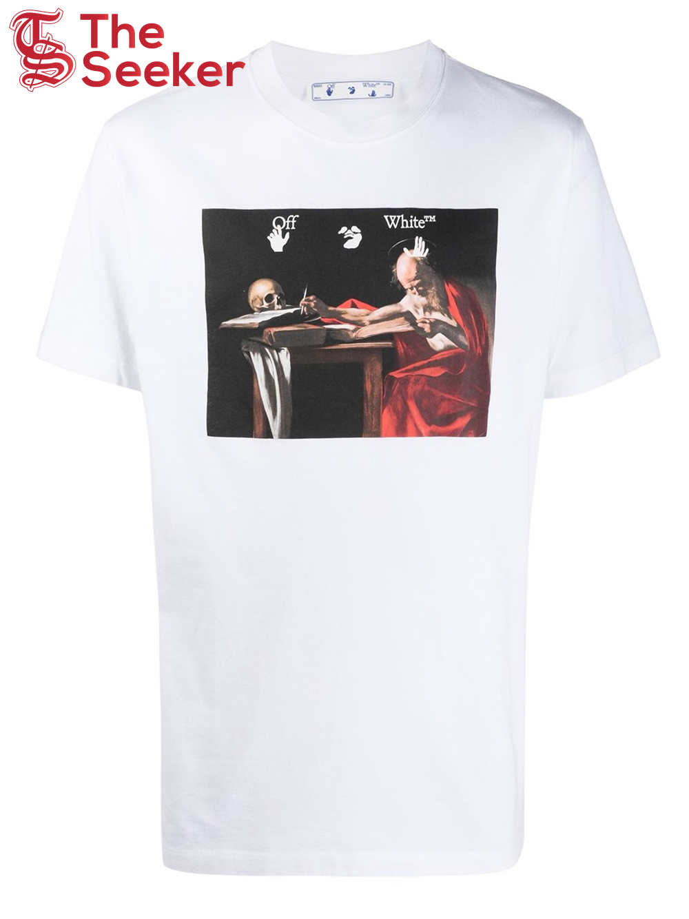 OFF-WHITE Slim Fit Caravaggio Saint Jerome Writing T-shirt White