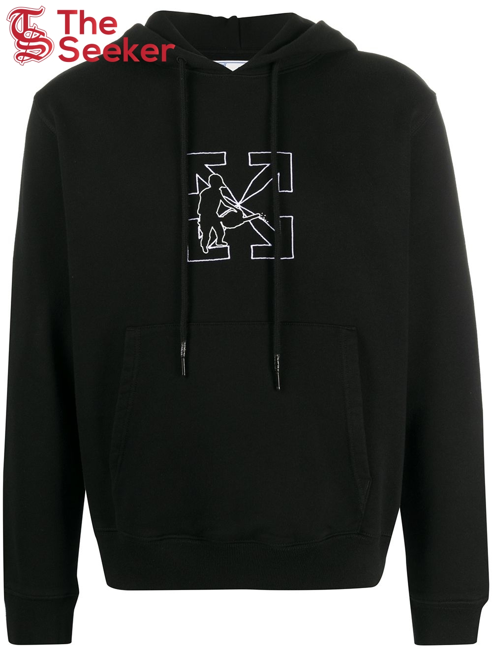 OFF-WHITE Slim Fit Workers Hoodie Hoodie Black/White