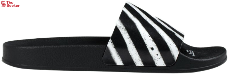 OFF-WHITE Spray Stripes Slider Black White SS20