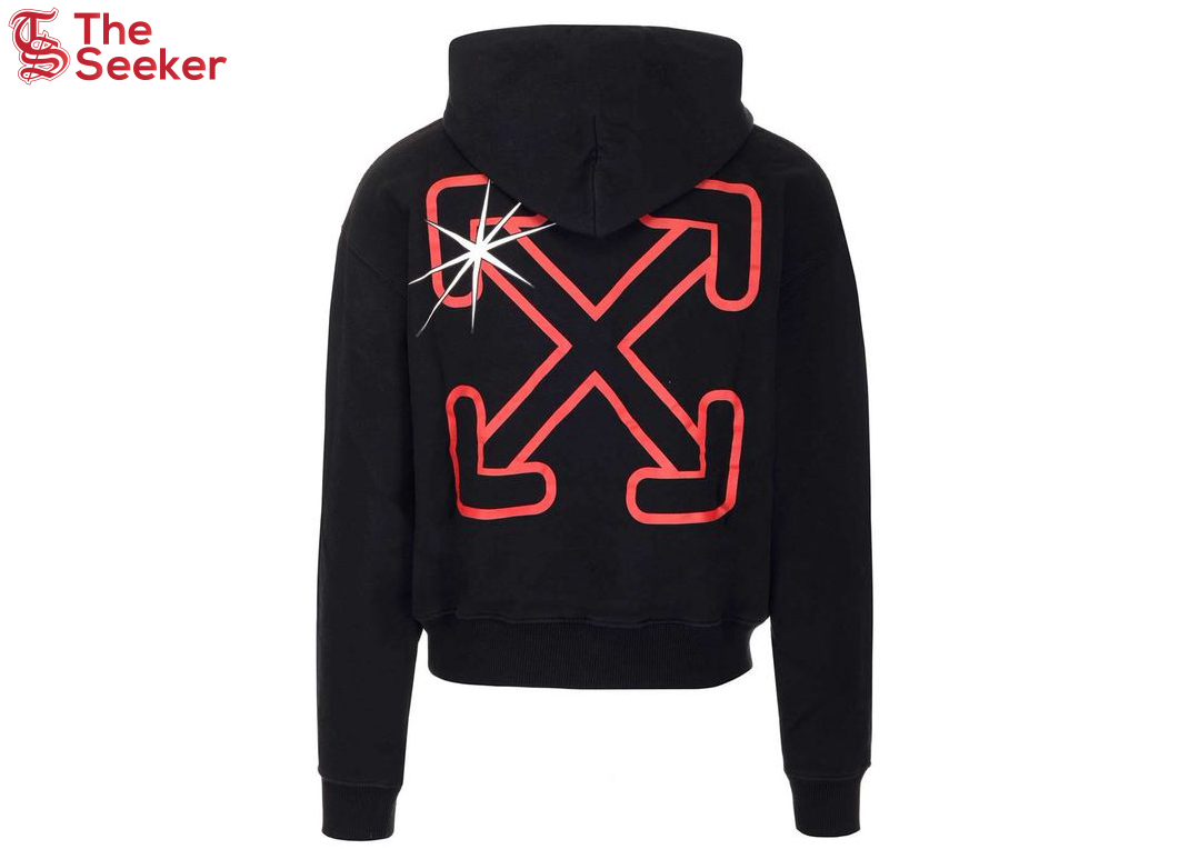 OFF-WHITE Starred Arrow Over Hoodie Black Red