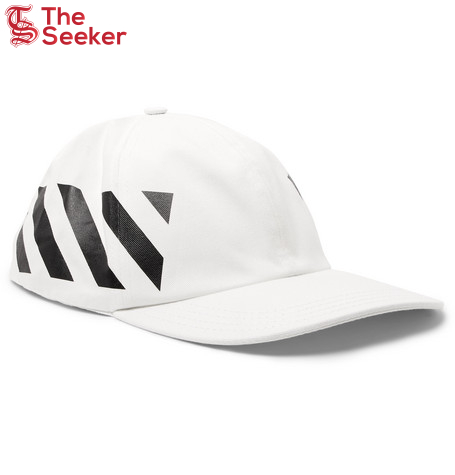 OFF-WHITE Striped Diag Baseball Hat White/Black