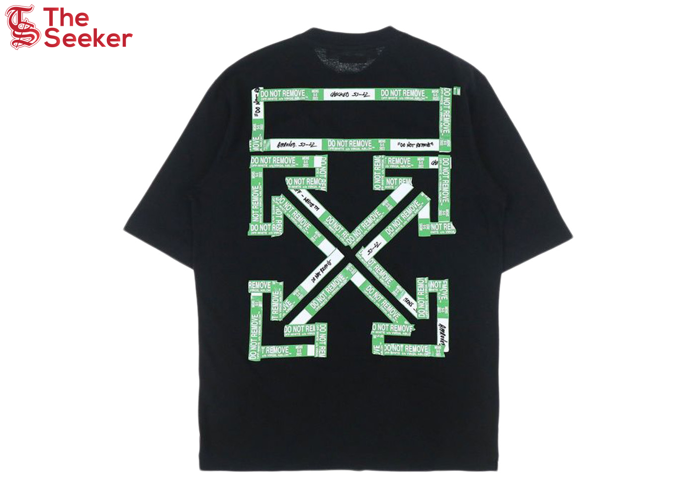 OFF-WHITE Tape Arrows PKT Skate T-Shirt Black/Green Fluo