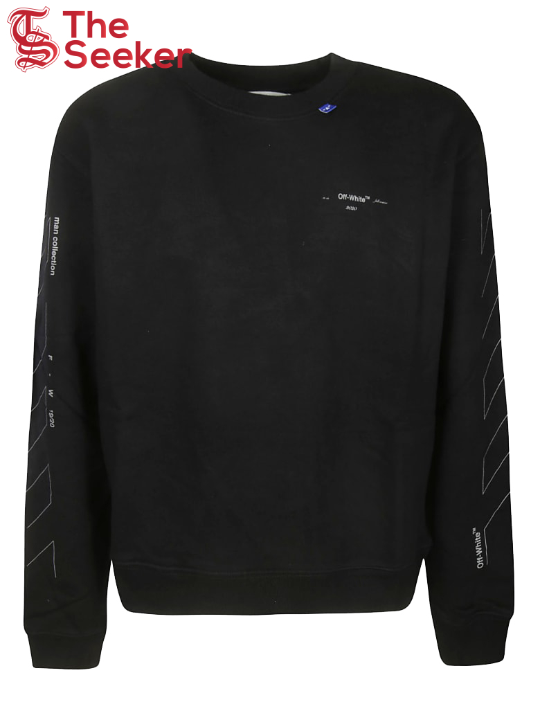 OFF-WHITE Unfinished Diag Sweatshirt Black/Silver