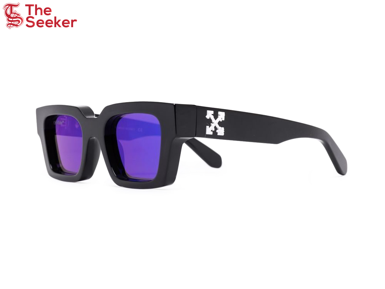 OFF-WHITE Virgil Rectangle Frame (15cm) Sunglasses Black/White/Blue (OERI033S22PLA0011045)