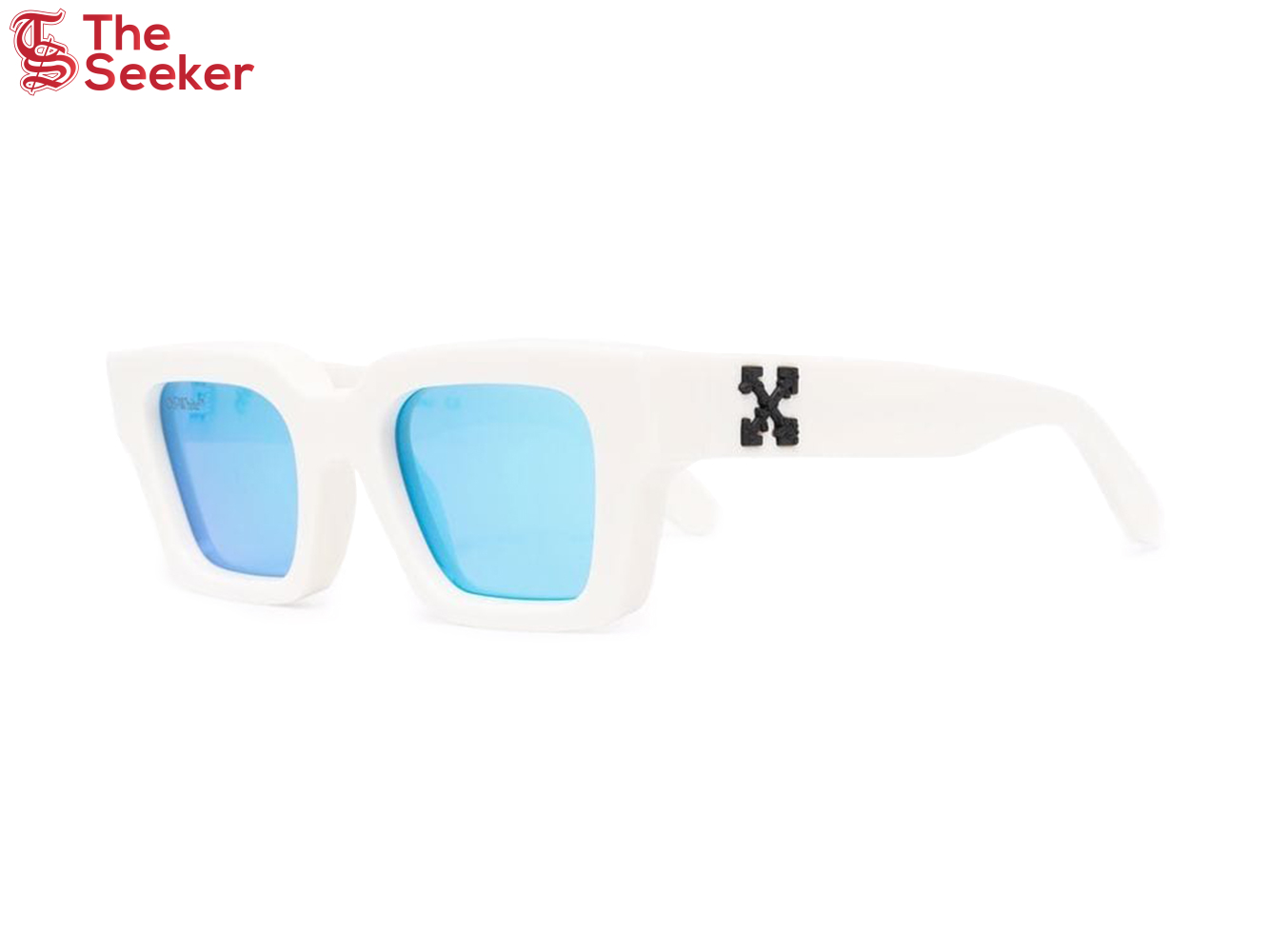 OFF-WHITE Virgil Rectangle Frame Sunglasses White/Black/Blue (OERI022S22PLA0010140)
