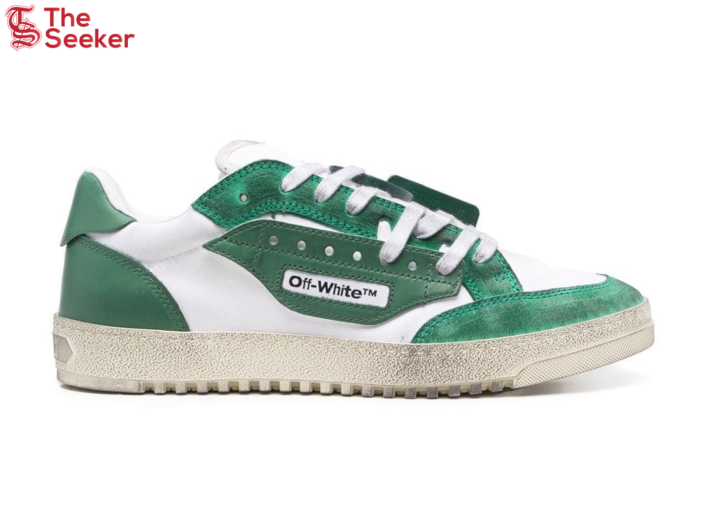 OFF-WHITE Vulcanized 5.0 Low Top Distressed White Dark Green