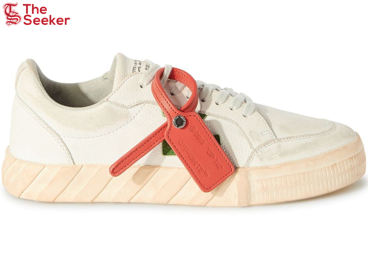 OFF-White Vulcanized Low Distressed Leather White Green