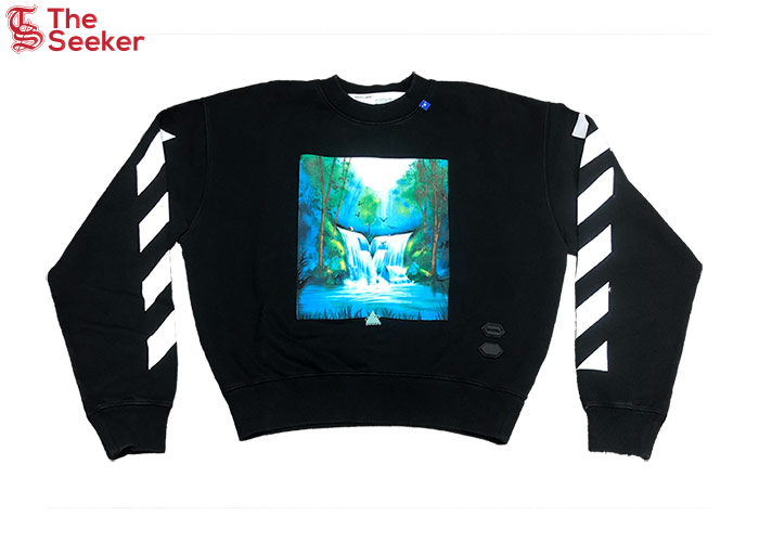 OFF-WHITE Waterfall Diagonal OS Crewneck Black