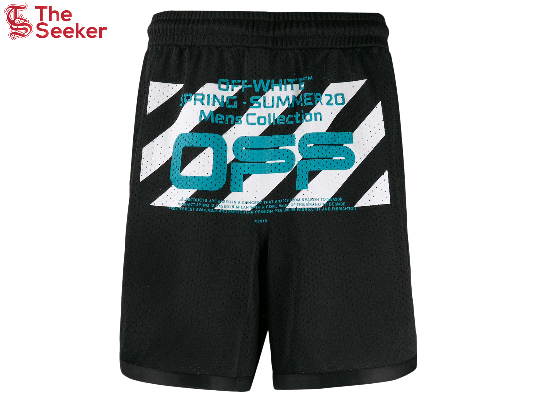 OFF-WHITE Wavy Line Mesh Shorts Black/Multicolor