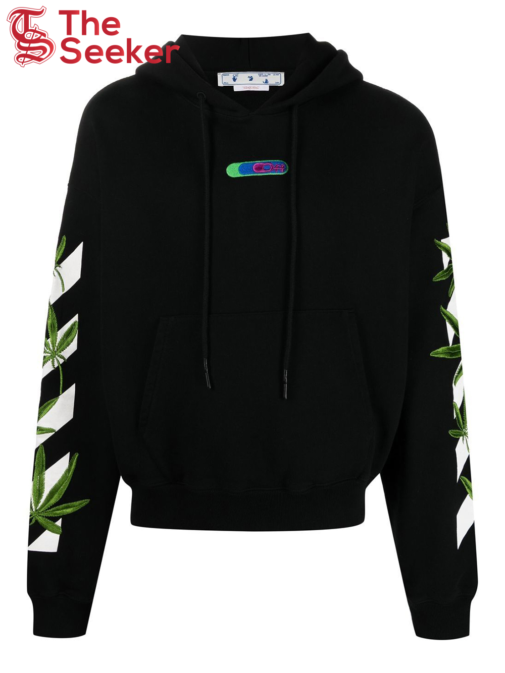 OFF-WHITE Weed Arrows Oversized Hoodie Black/White/Green