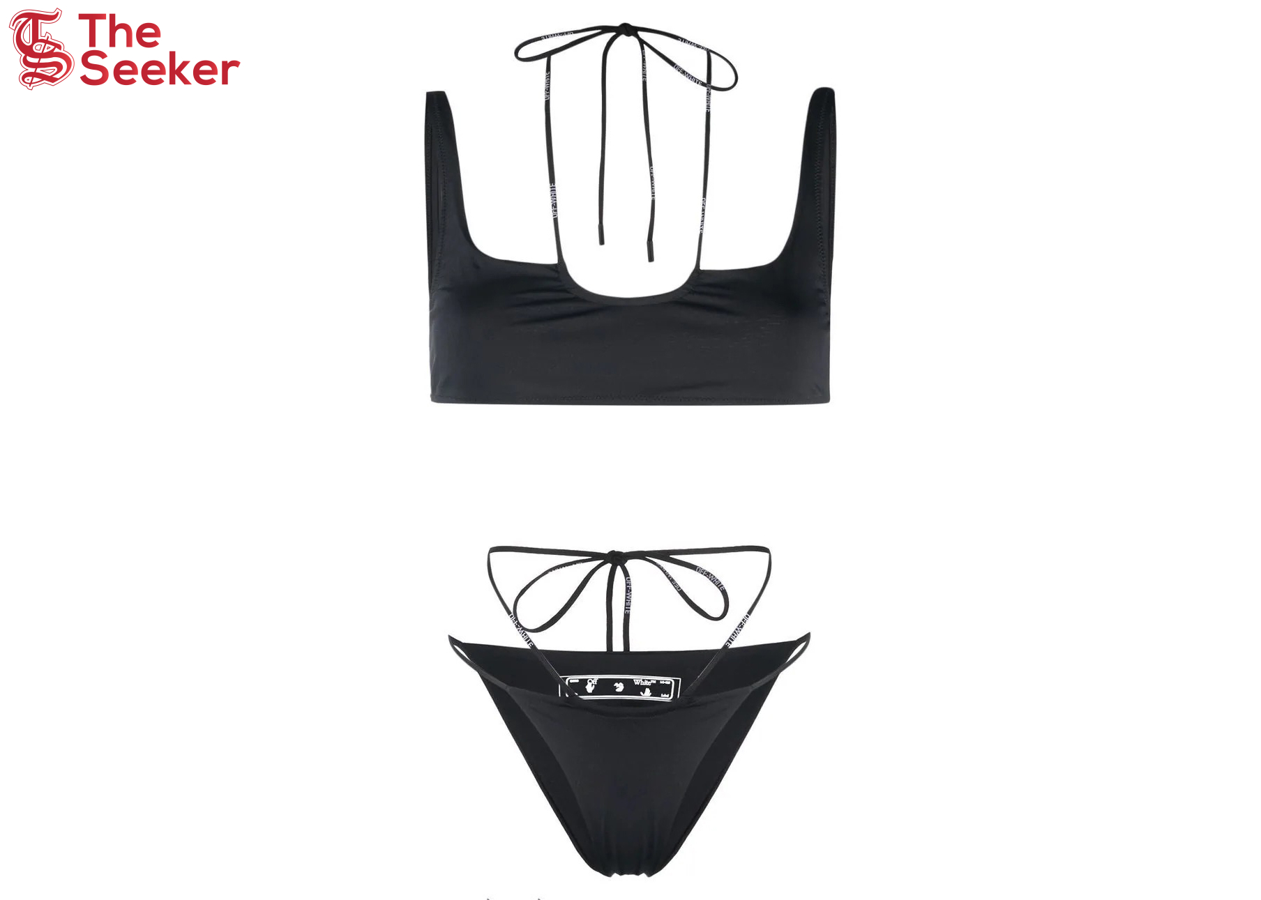 OFF-WHITE Women's Cross Coulisse Bikini Swimsuit Black/White