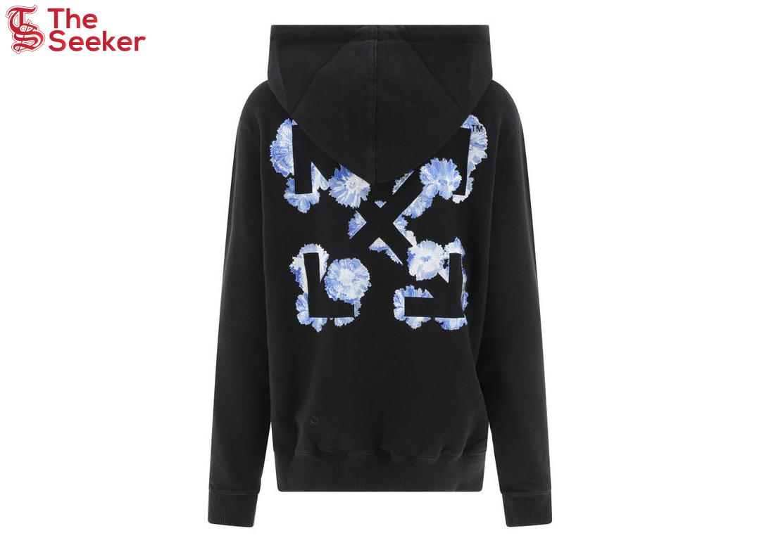 OFF-WHITE Women's Embroidered Floral Arrow Reg Hoodie Black