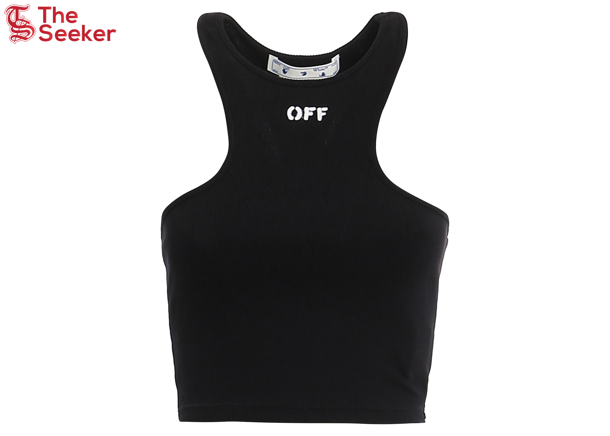 OFF-WHITE Women's Off Stamp Ribbed Rowing Top Black/White
