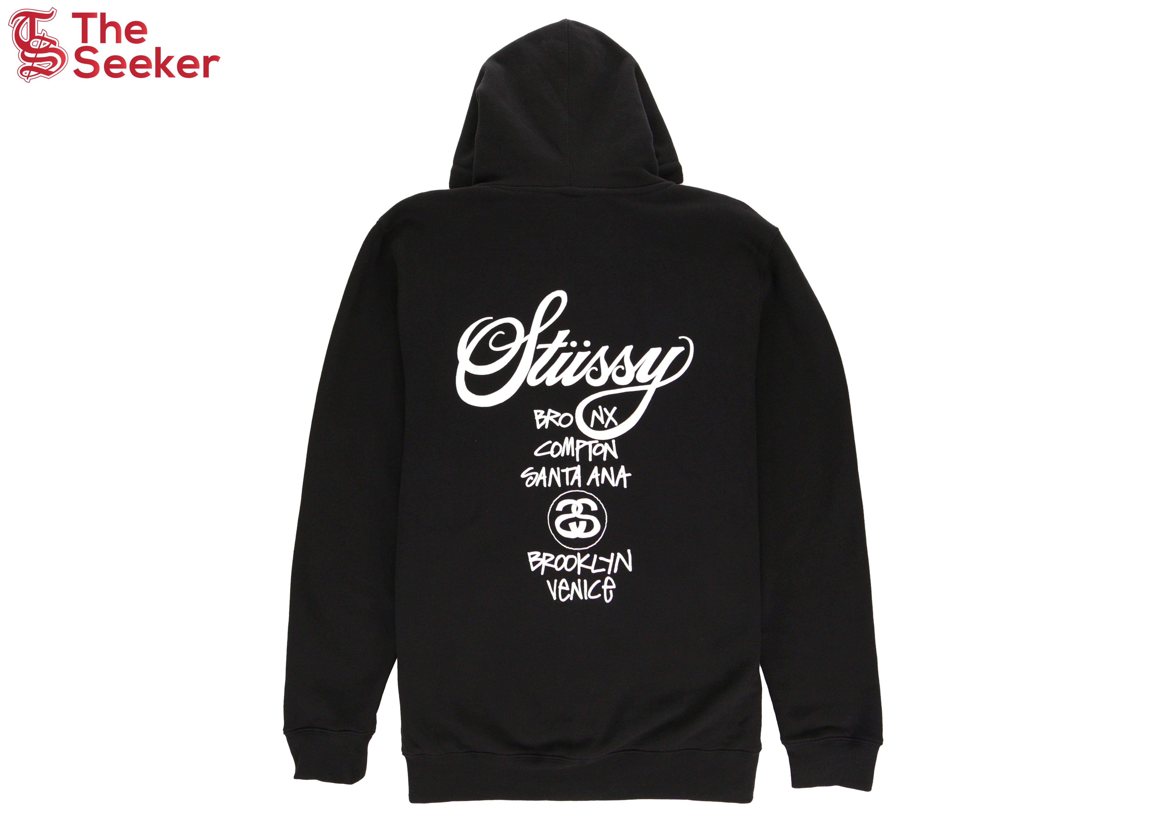 Stussy World Tour Zip Hoodie Black