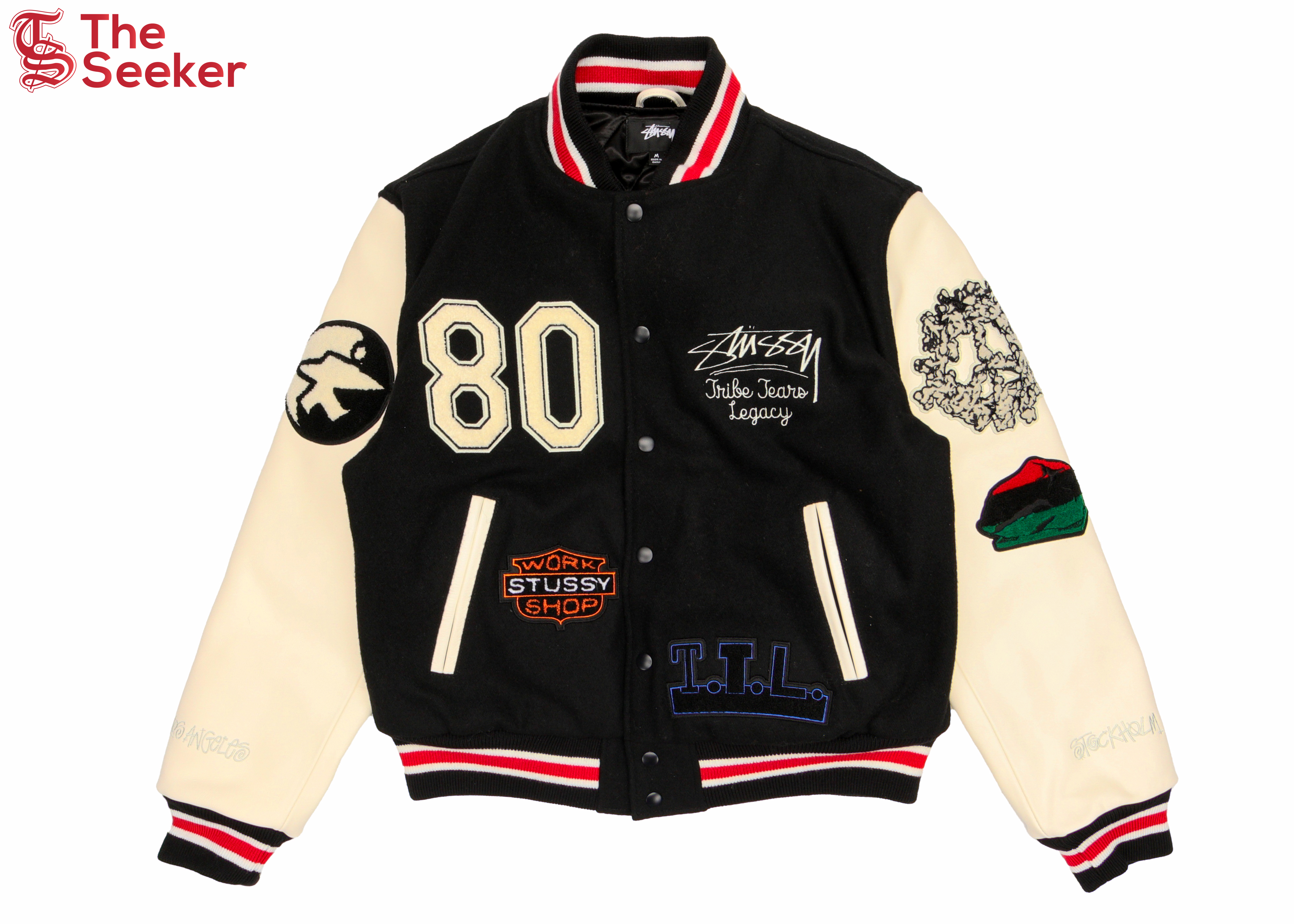 Stussy x Denim Tears X Our Legacy TTL Varsity Jacket Black/White