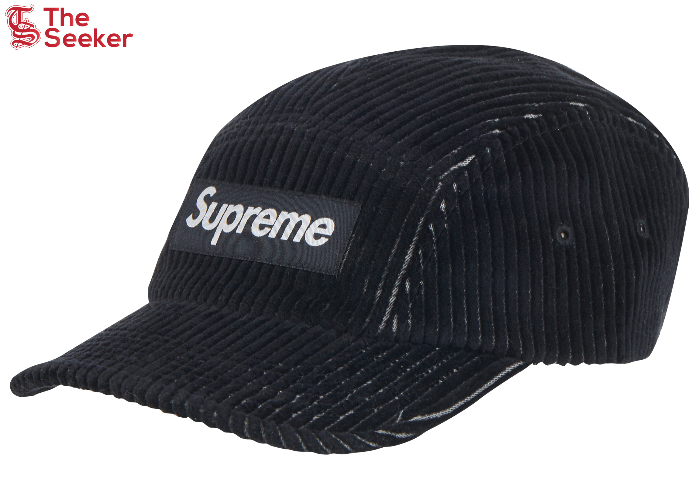 Supreme 2-Tone Corduroy Camp Cap Black