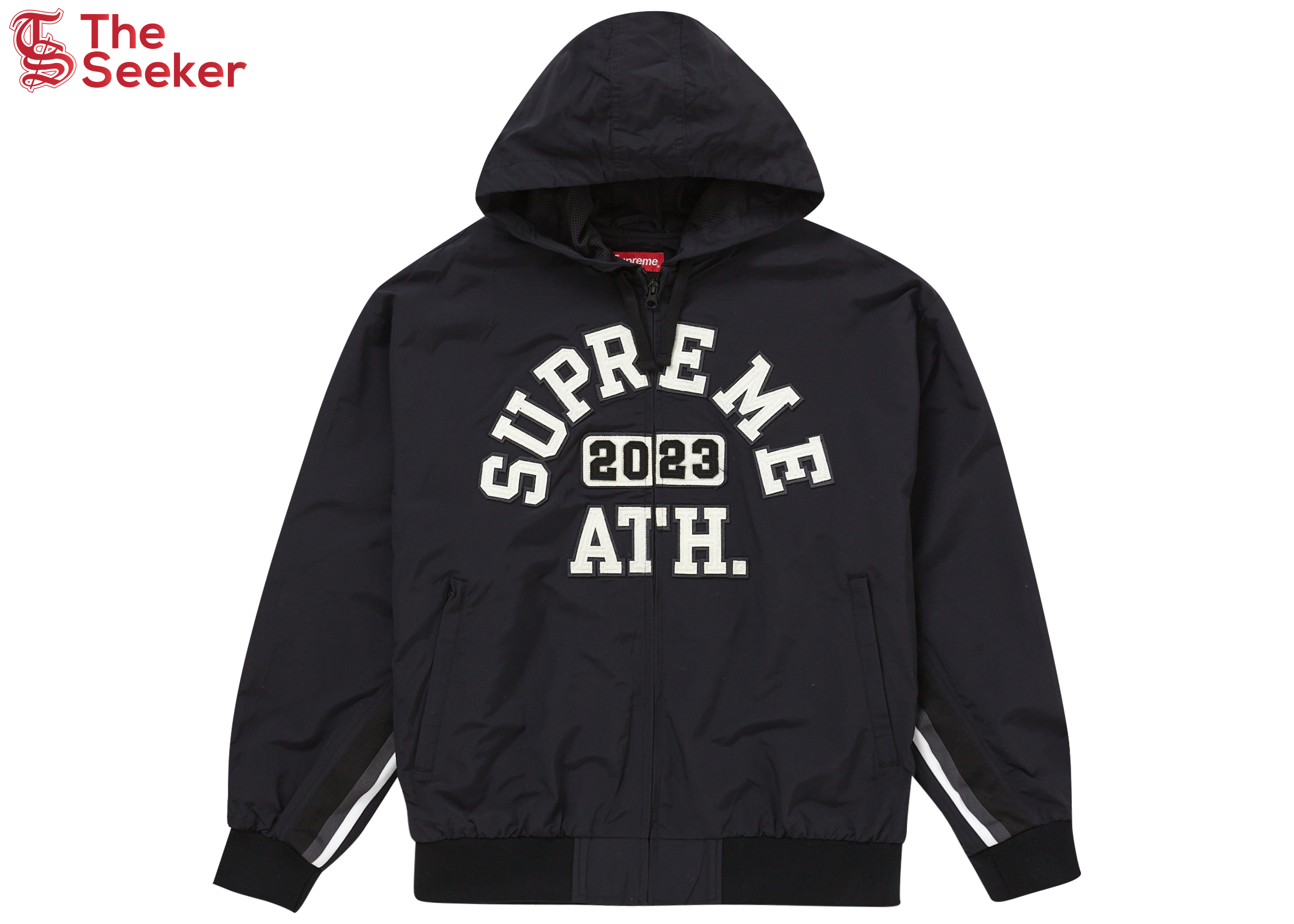 Supreme Appliqué Hooded Track Jacket Black