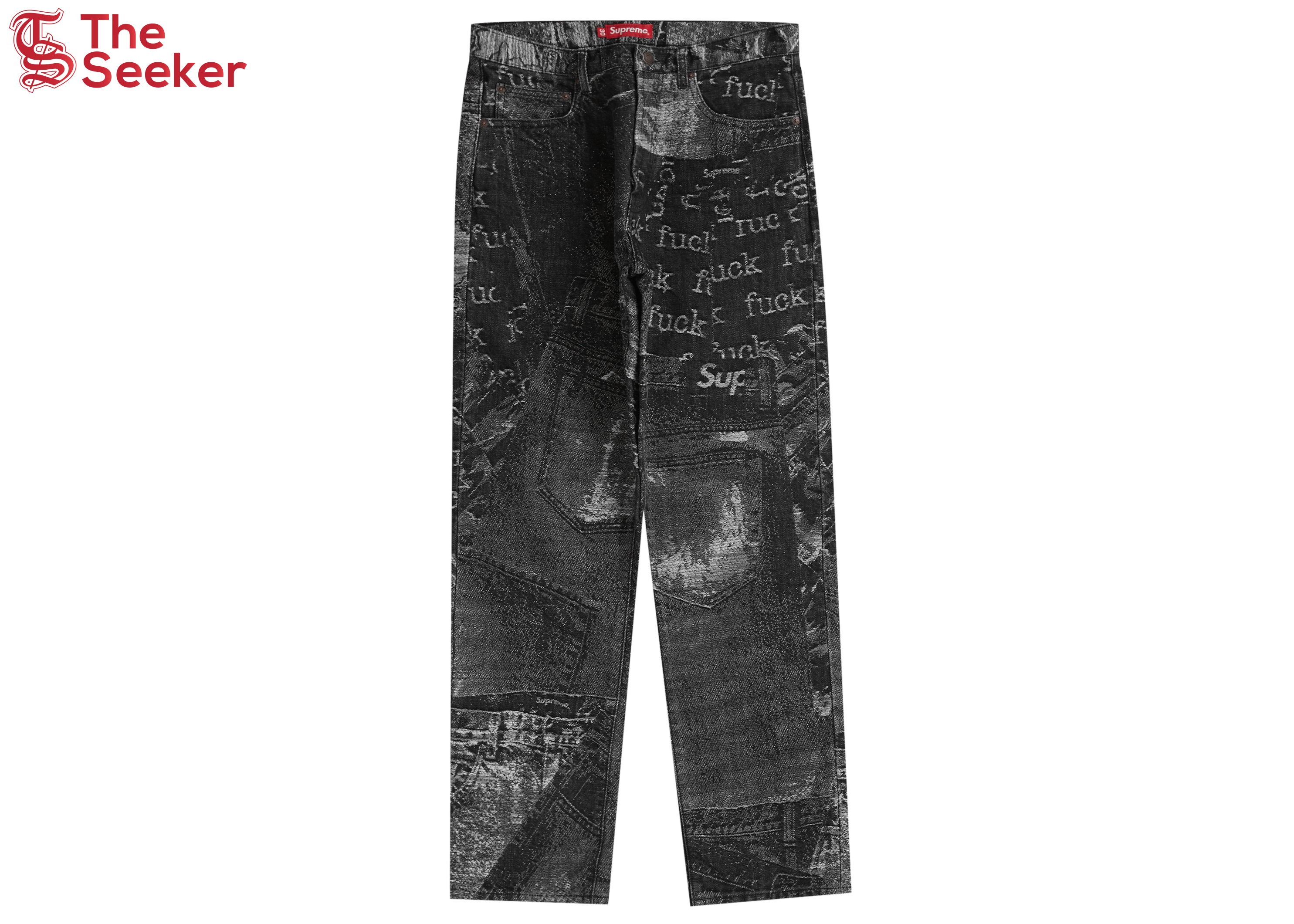 Supreme Archive Denim Jacquard Regular Jean Black