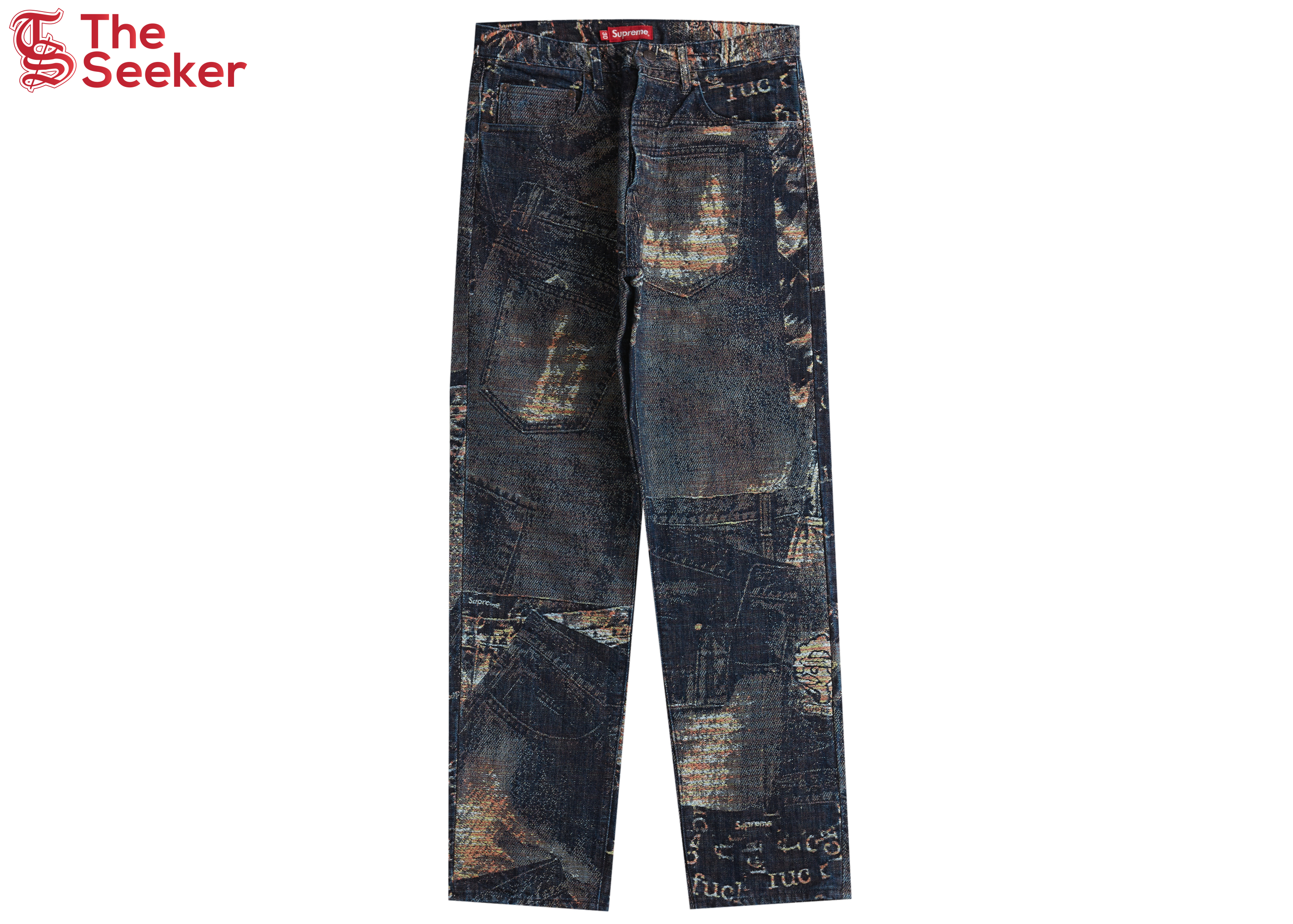 Supreme Archive Denim Jacquard Regular Jean Blue