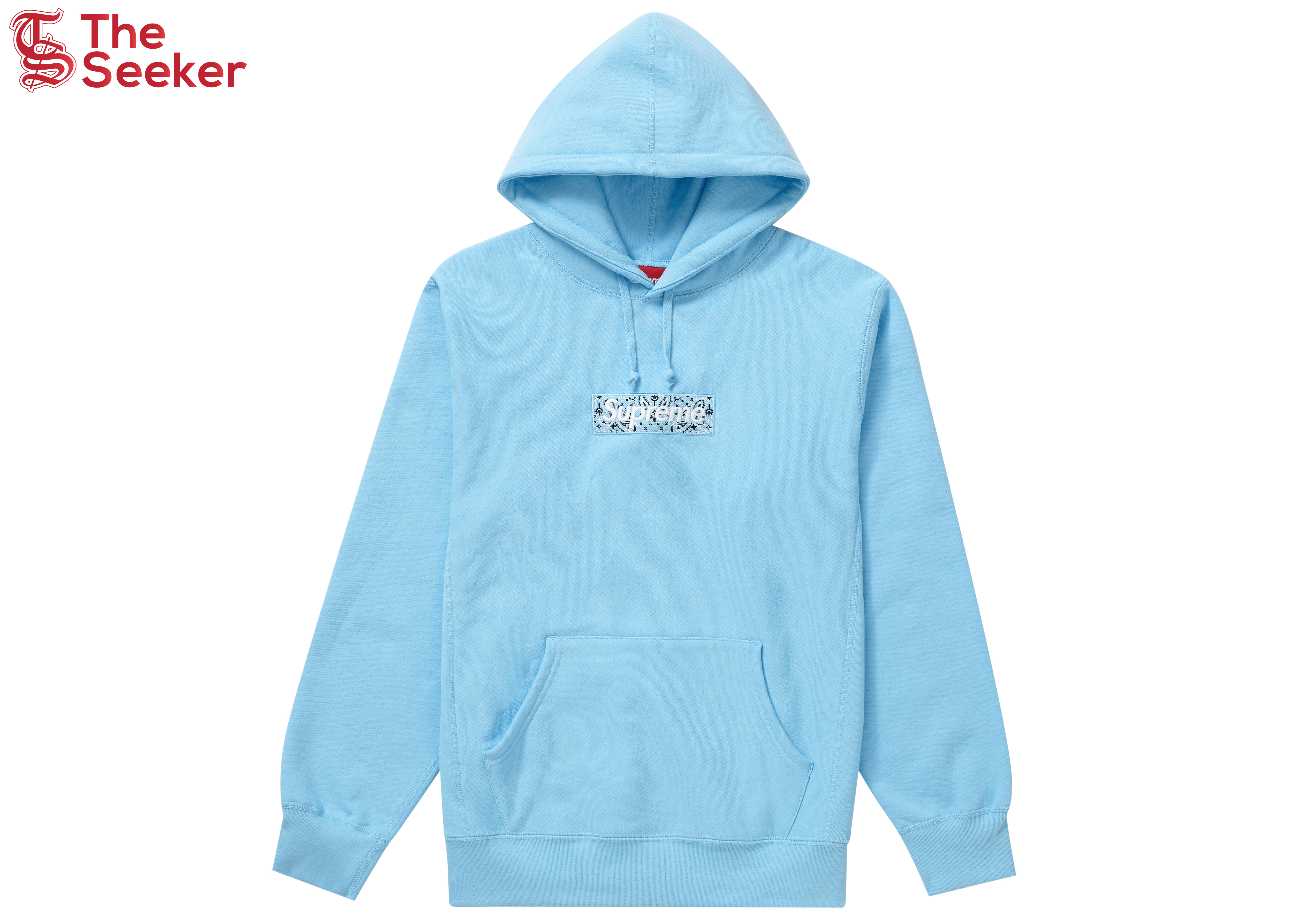 Supreme Bandana Box Logo Hooded Sweatshirt Light Blue