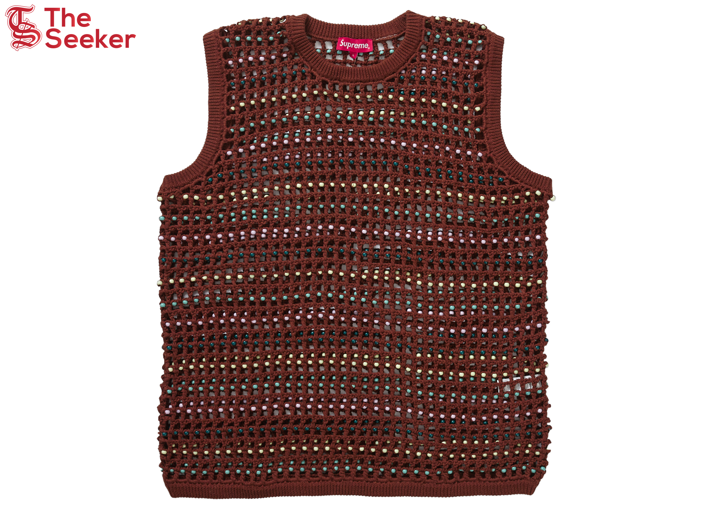 Supreme Beaded Sweater Vest Brown