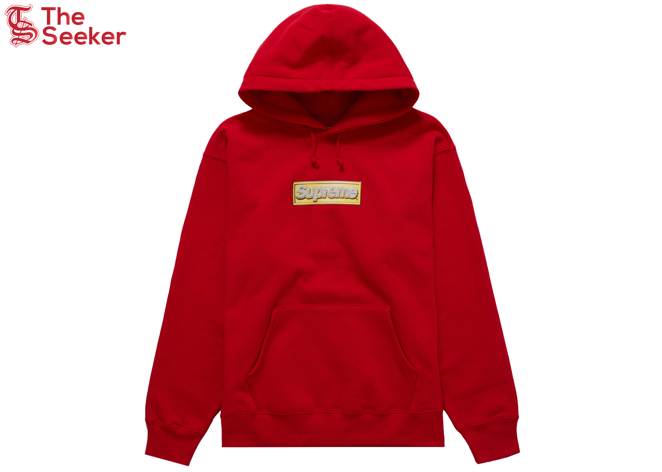 Supreme Bling Box Logo Hooded Sweatshirt Red