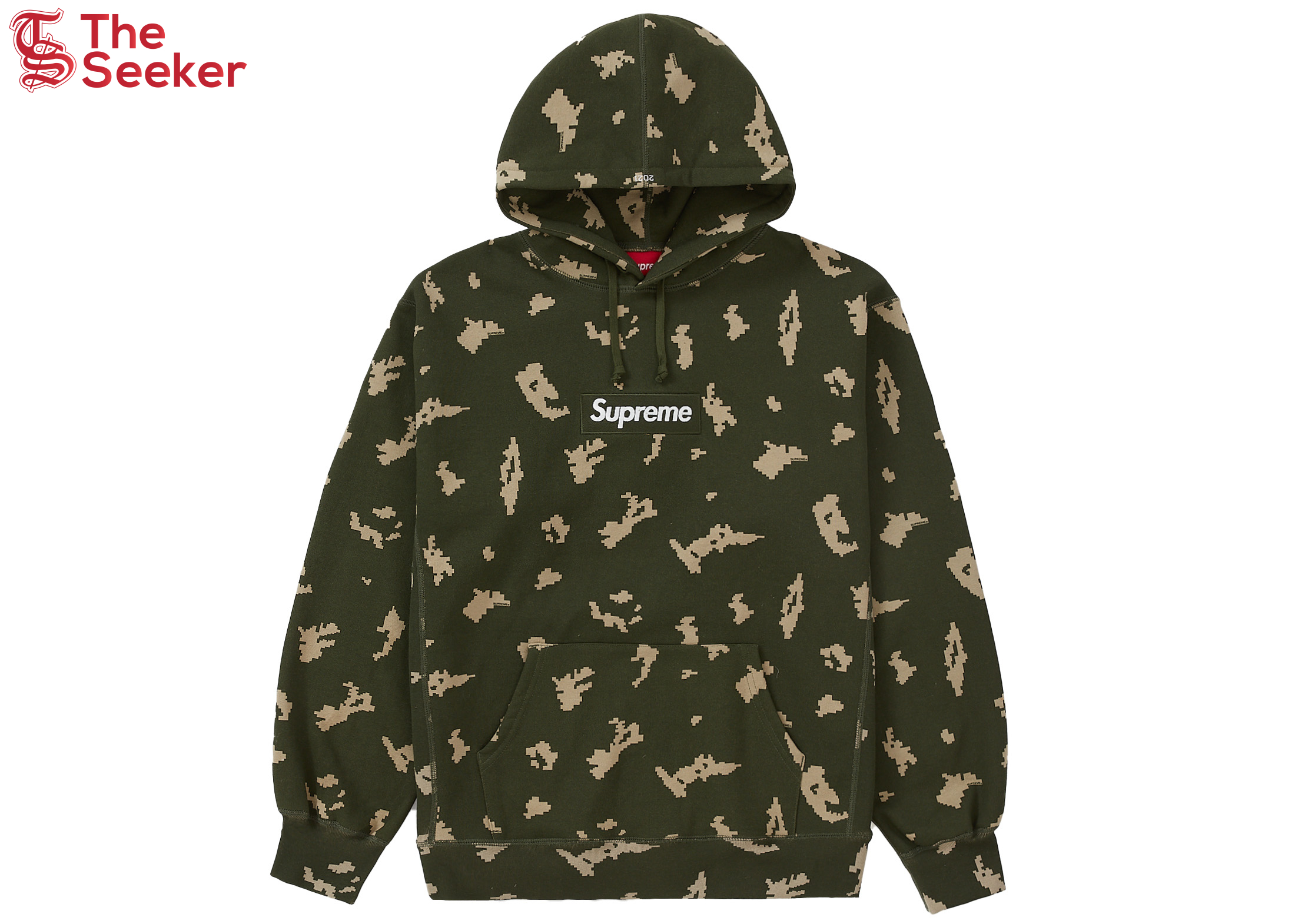 Supreme Box Logo Hooded Sweatshirt (FW21) Olive Russian Camo