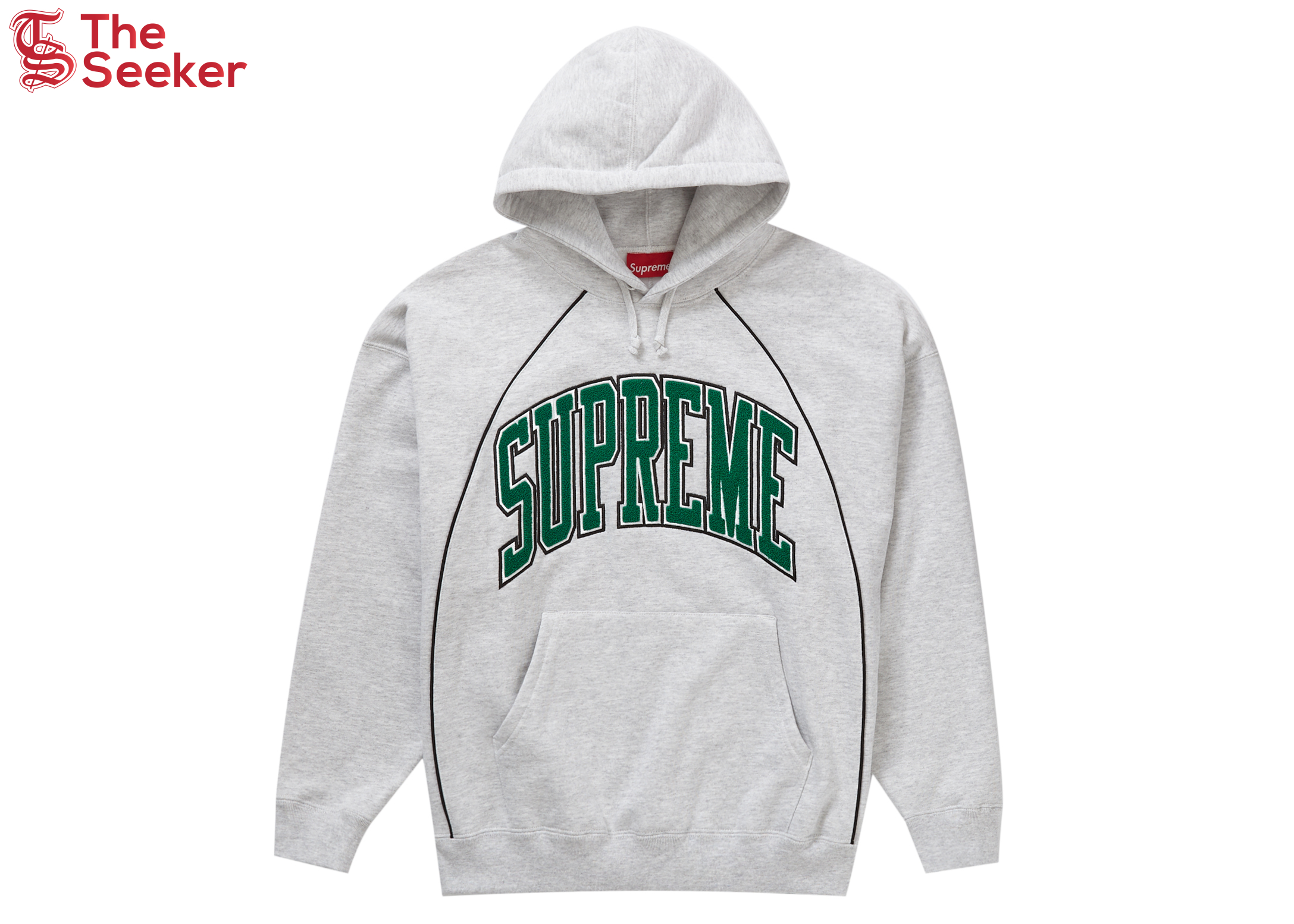 Supreme Boxy Piping Arc Hooded Sweatshirt Ash Grey