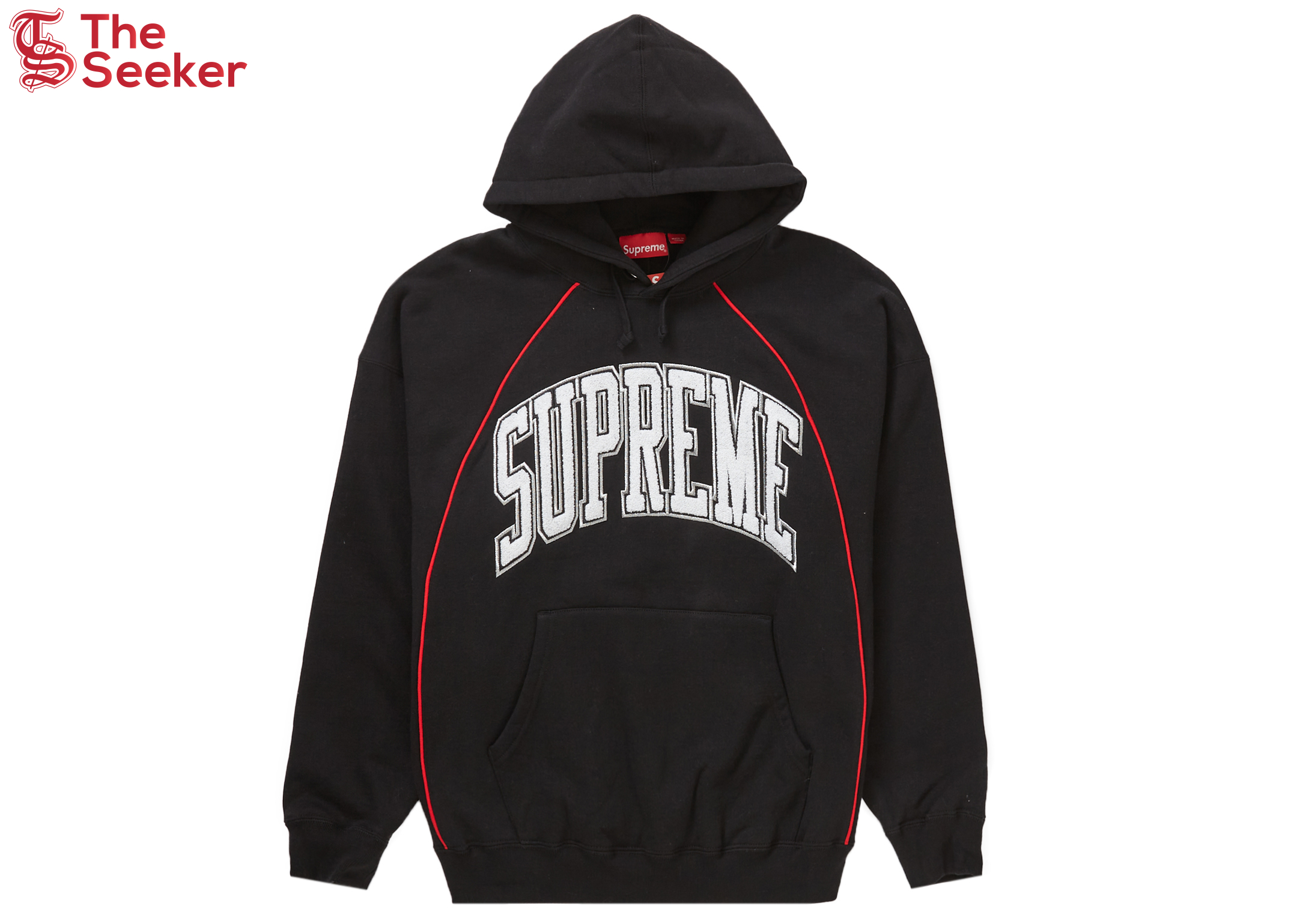 Supreme Boxy Piping Arc Hooded Sweatshirt Black