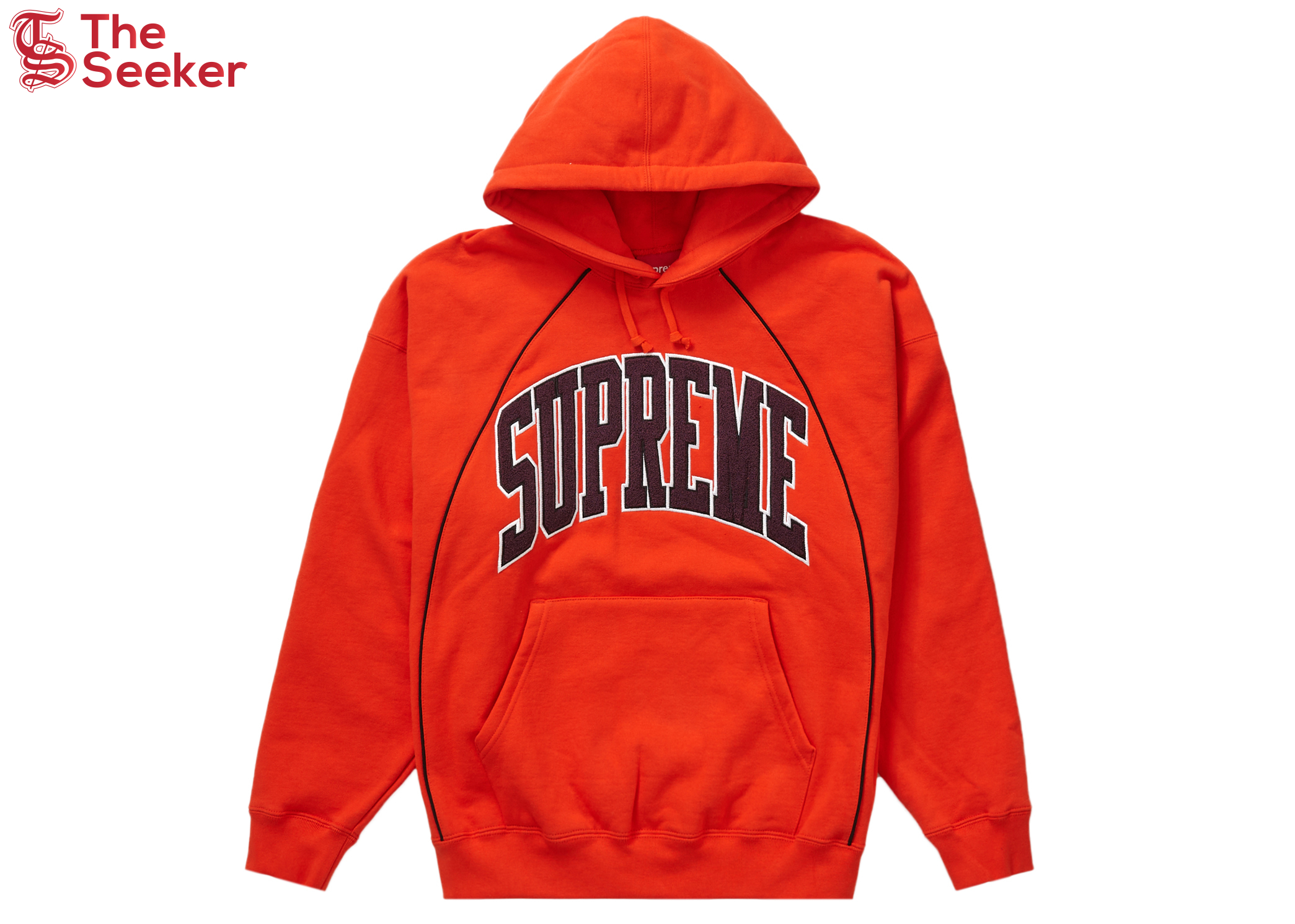 Supreme Boxy Piping Arc Hooded Sweatshirt Bright Orange