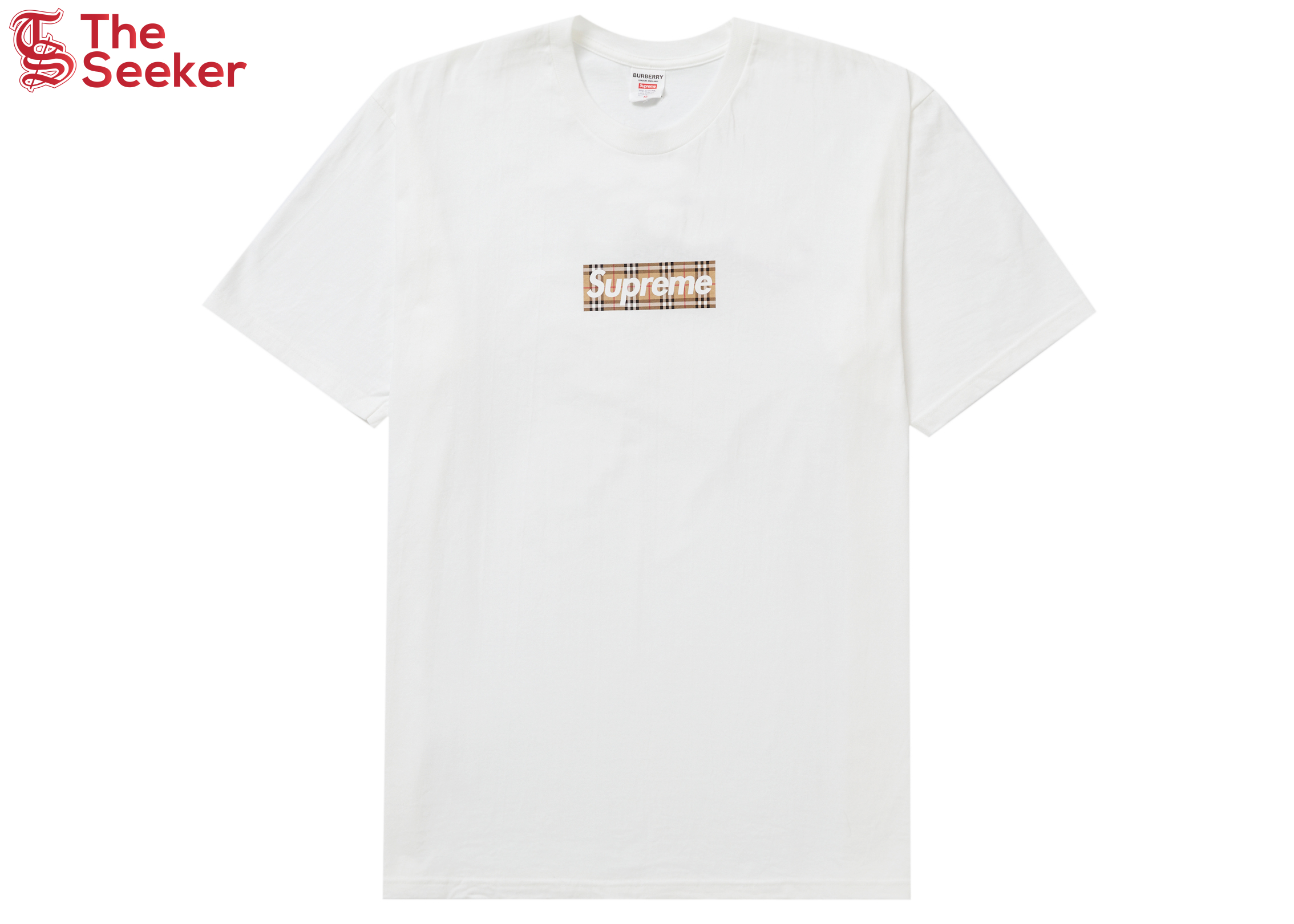 Supreme Burberry Box Logo Tee White