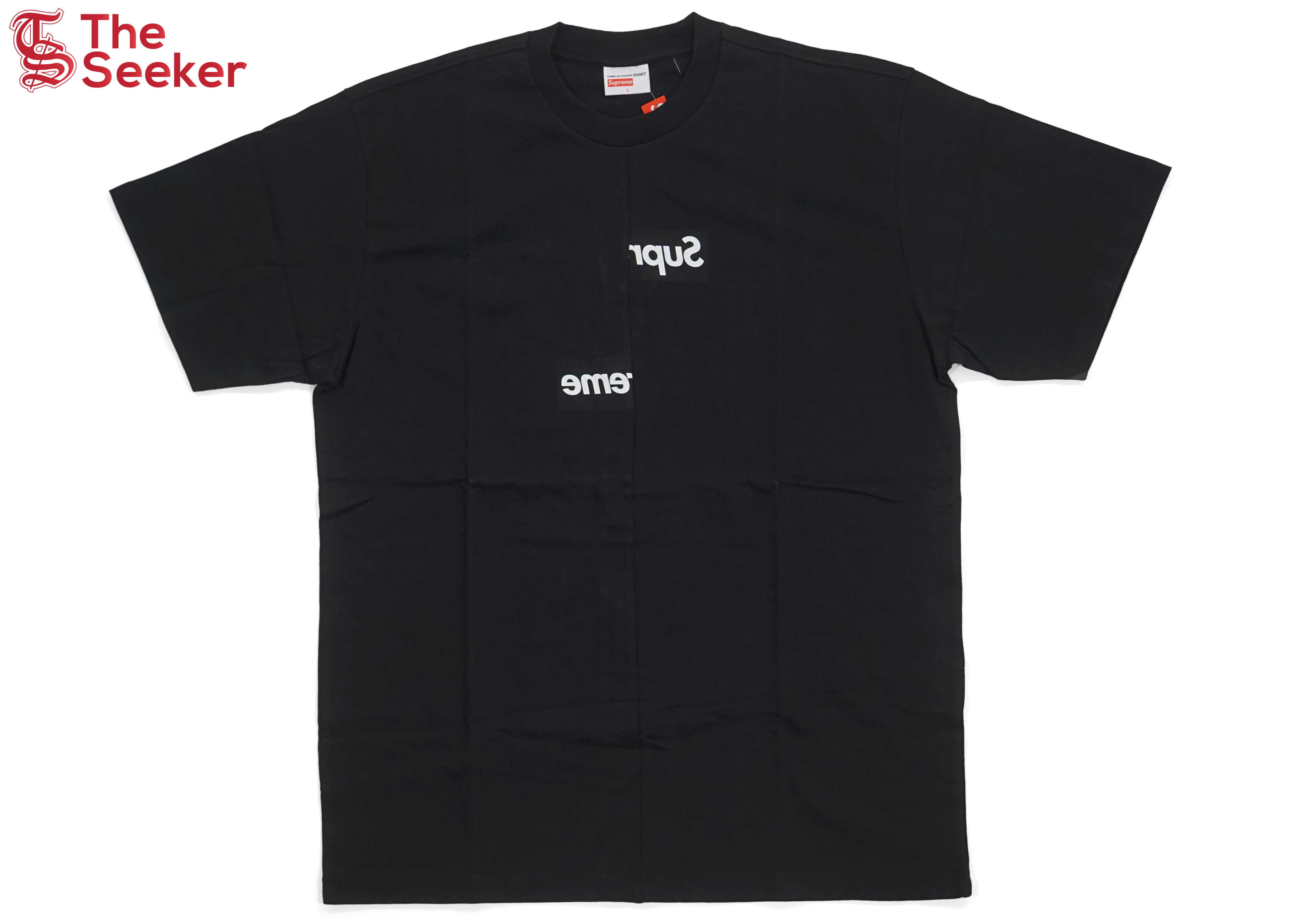 Supreme Comme des Garcons SHIRT Split Box Logo Tee Black