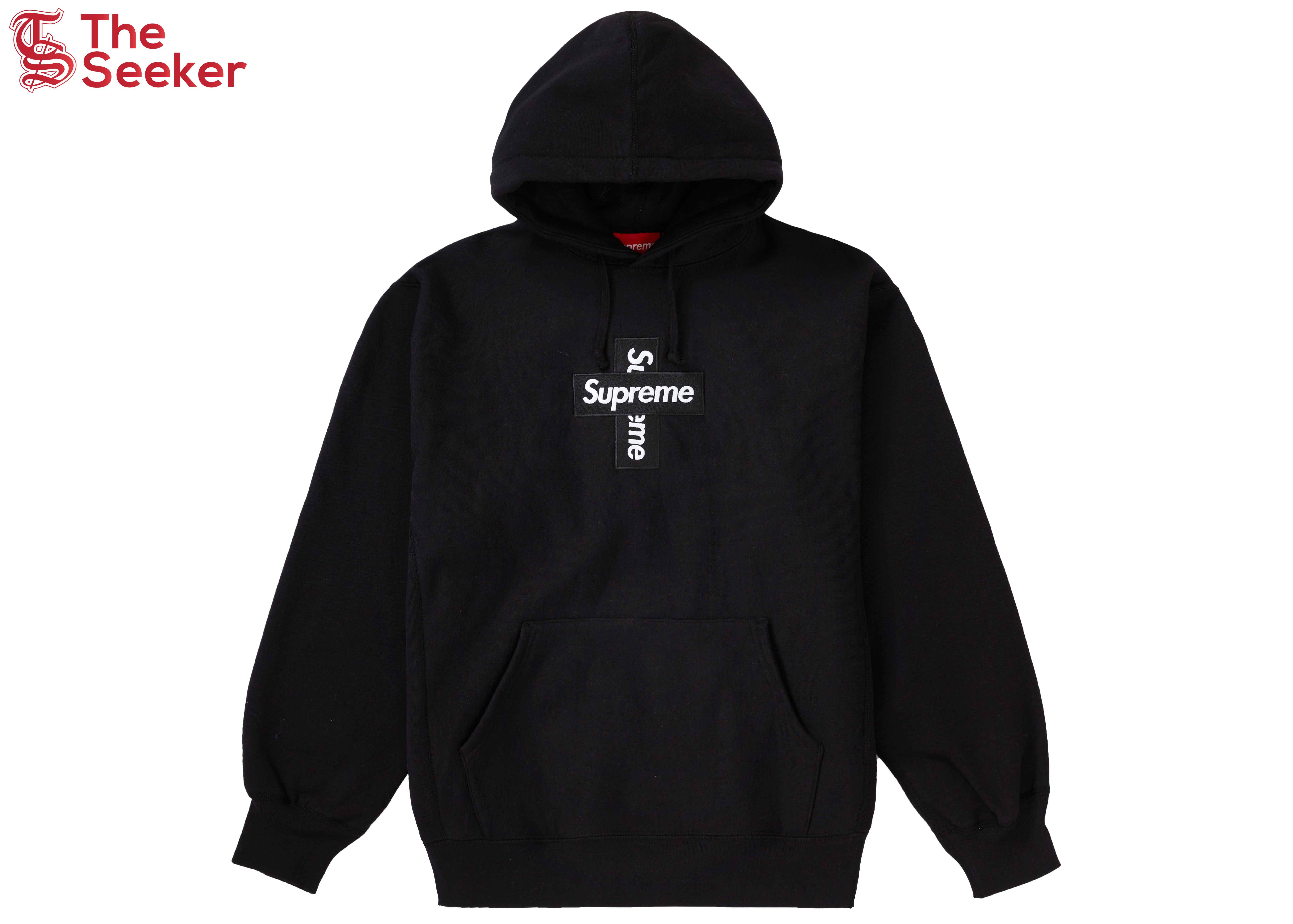 Supreme Cross Box Logo Hooded Sweatshirt Black