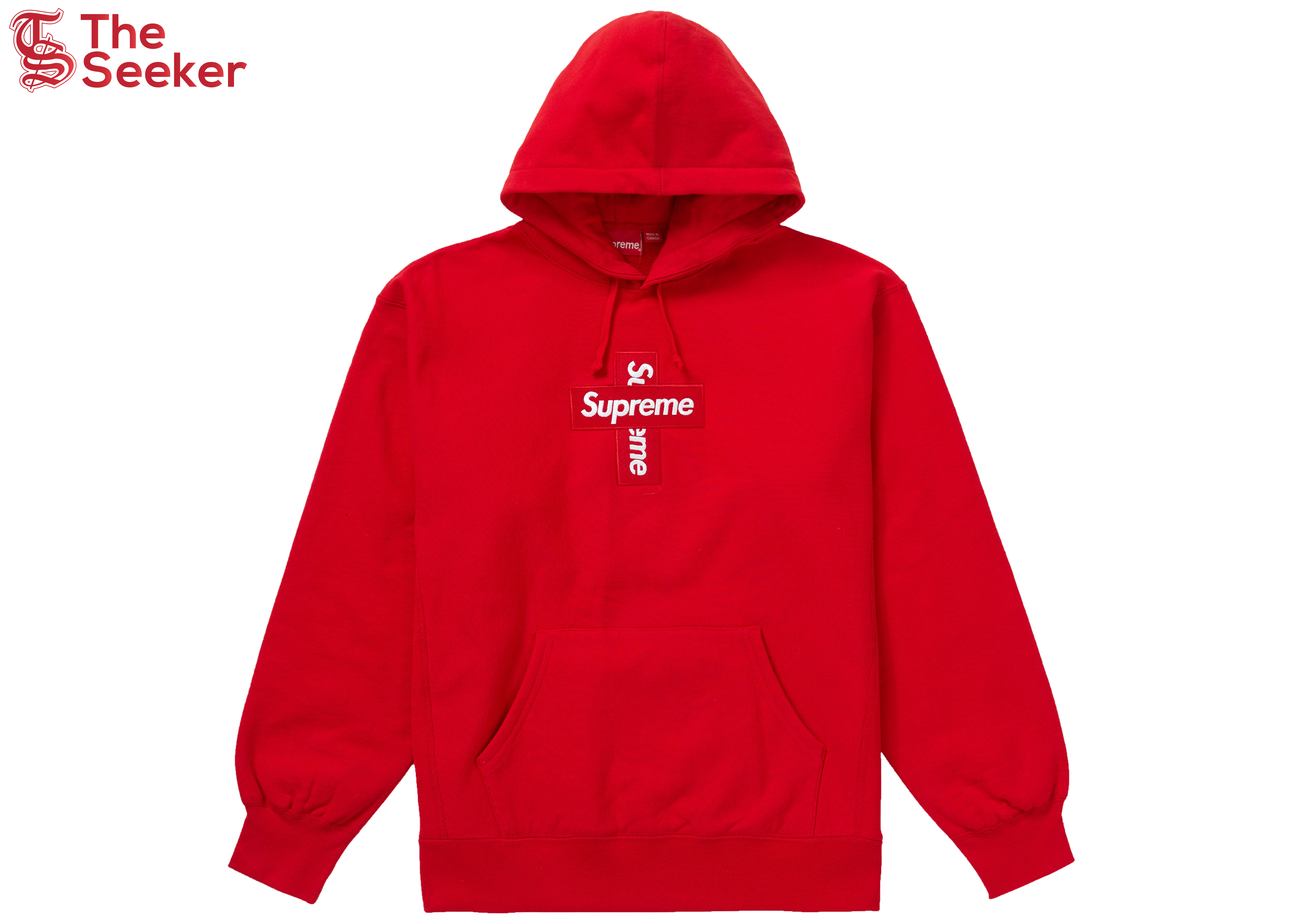 Supreme Cross Box Logo Hooded Sweatshirt Red